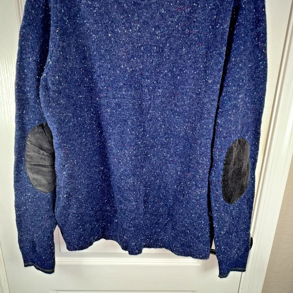 JoS. A. Bank Men's Navy Blue Speckled Pullover Sweater Medium – Elbow Pads,‎ NWT